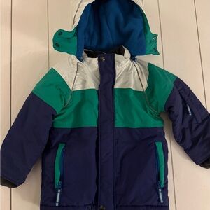 Boden Kids Jacket - Blue, Green, and White